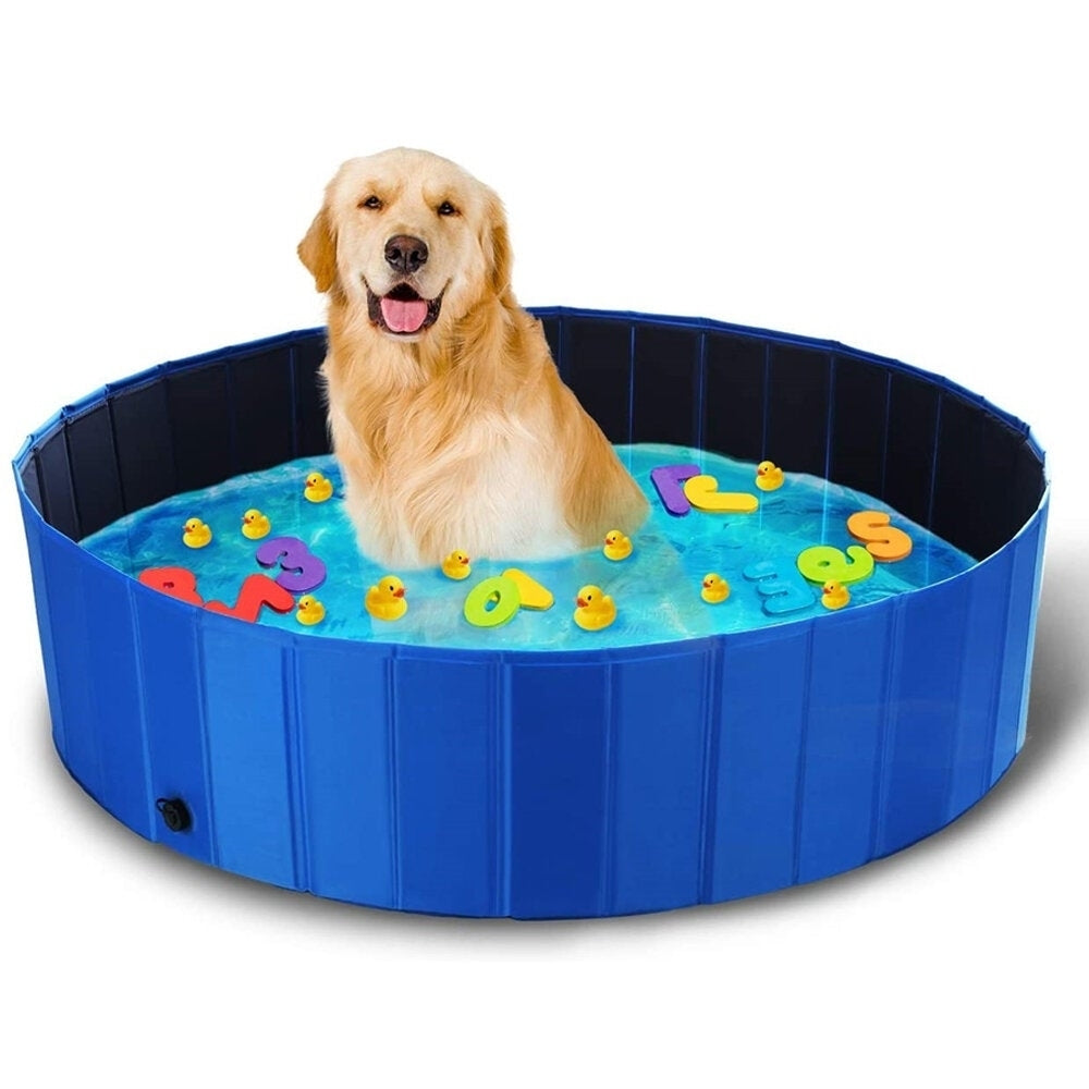 Collapsible Portable Pet Bath Pool Kids And Pets Friendly Material Easy Assembly Suitable for KidsCatsDogs or Other Pets Image 1