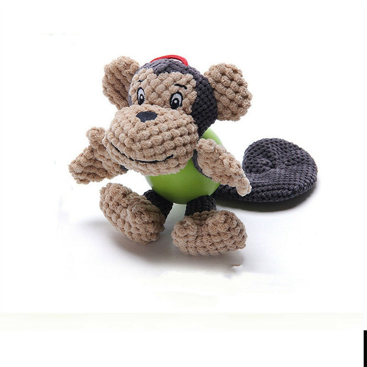 Corduroy Rubber Plush Pet Dog Doll Toy Multi Shaped Chew Squeaky Toys for Puppy Animal Playing Stuffed Pet Toys Image 4