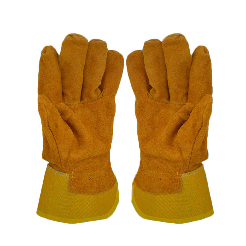 Cowhide Leather Welding Gloves Wearproof Cut-Resistant Anti-stab Security Protection Fitness Image 3