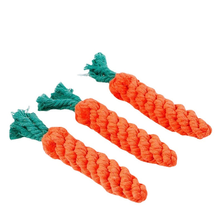 Creative Environmental Simulation Carrot Cat Dog Knot Double Knot Cotton Rope Pet Toys Image 1
