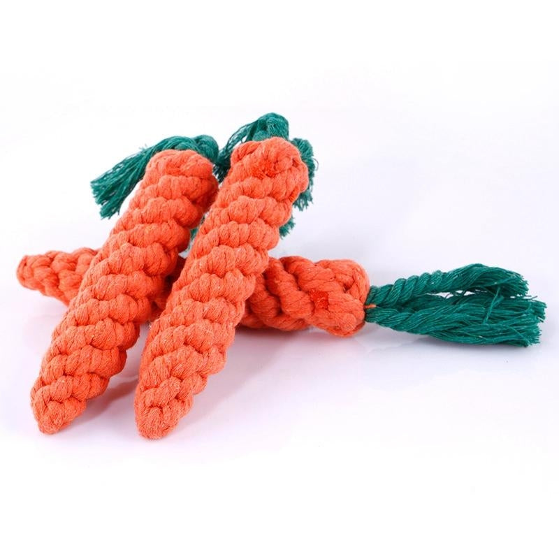 Creative Environmental Simulation Carrot Cat Dog Knot Double Knot Cotton Rope Pet Toys Image 2