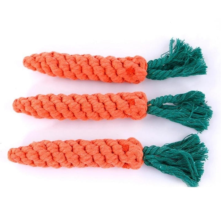 Creative Environmental Simulation Carrot Cat Dog Knot Double Knot Cotton Rope Pet Toys Image 3