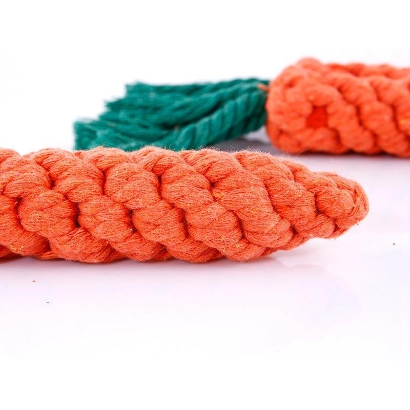 Creative Environmental Simulation Carrot Cat Dog Knot Double Knot Cotton Rope Pet Toys Image 4