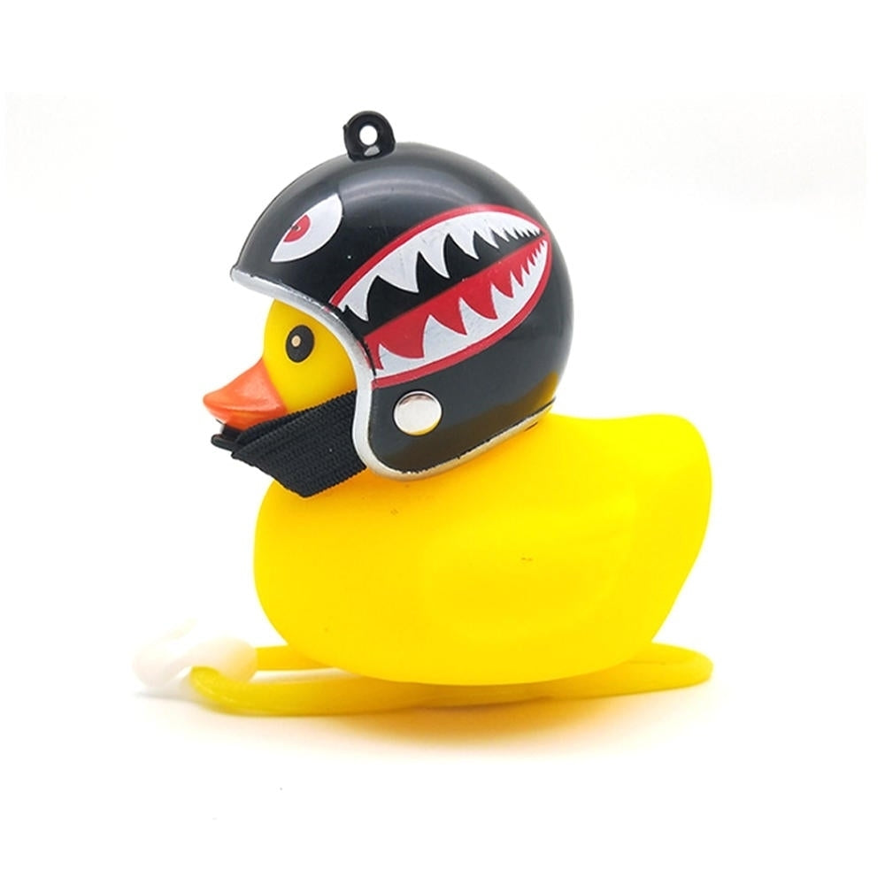 Creative Glow Duck Toys with Helmet for Bicycle Turbo Bell Lamp Image 1