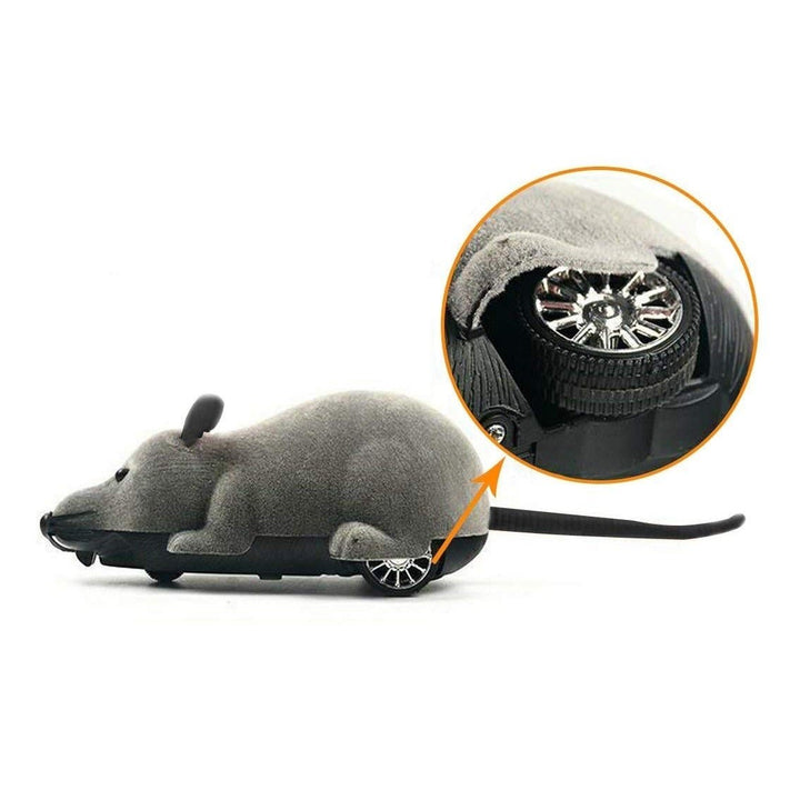 Creative Pet toxic Remote Control Mouse Pet Cat Dog Toy Lifelike Funny Flocking Rat Toy Image 3