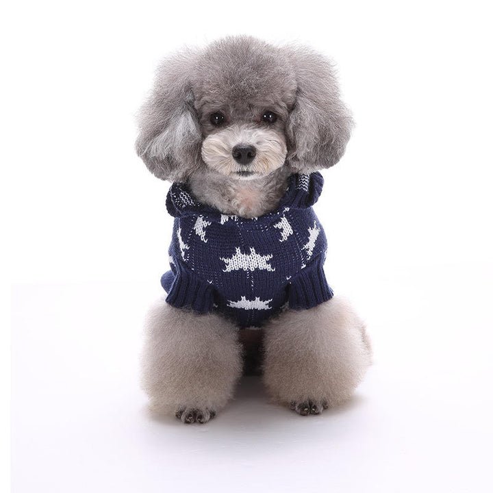 Christmas Star Winter Warm Sweater For Pet Dog Cat Hoodie Pappy Jumpsuits With Hat Image 4