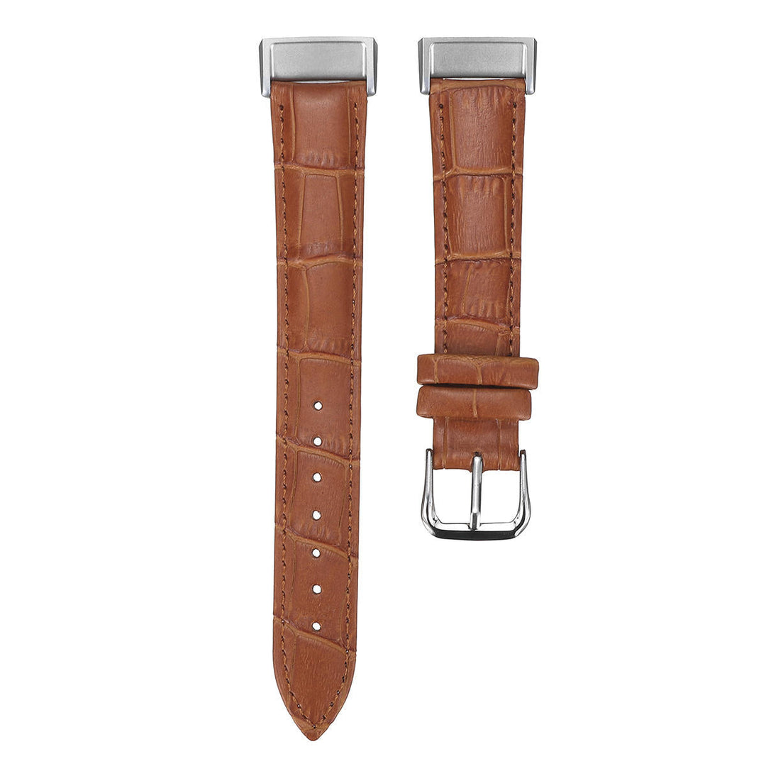 Classic Genuine Leather Wristband Strap Watch Band for Fitbit Charge 3 Smart Watch Image 7