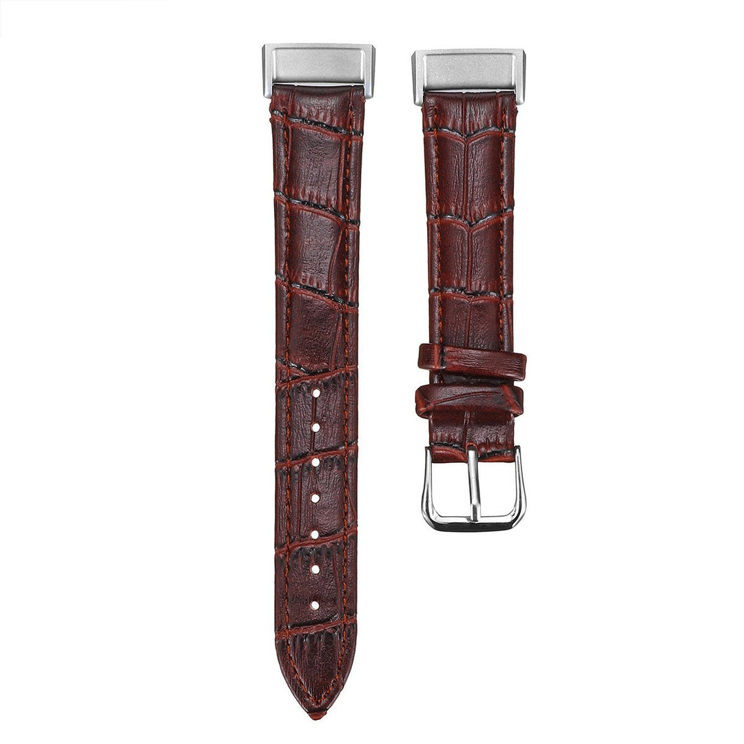 Classic Genuine Leather Wristband Strap Watch Band for Fitbit Charge 3 Smart Watch Image 1