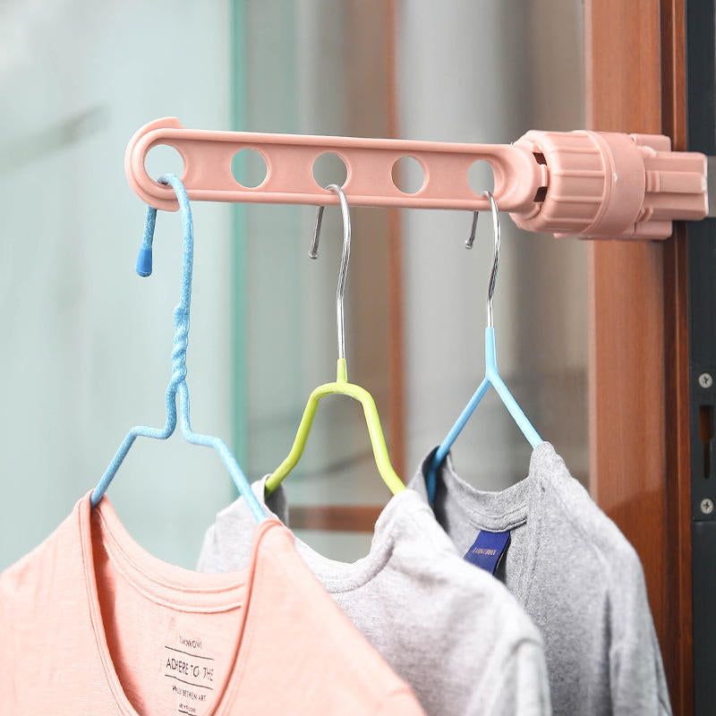 Creative Window Frame Cloth Hanger Rack Hang Holder 5 Hole Hanging Coat Storage Laundry Rack Image 3