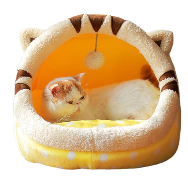 Cute Animal Design Comfortable Indoor House Bed Pet Dog Cat Nests Pad Soft Fleece Bed Image 4