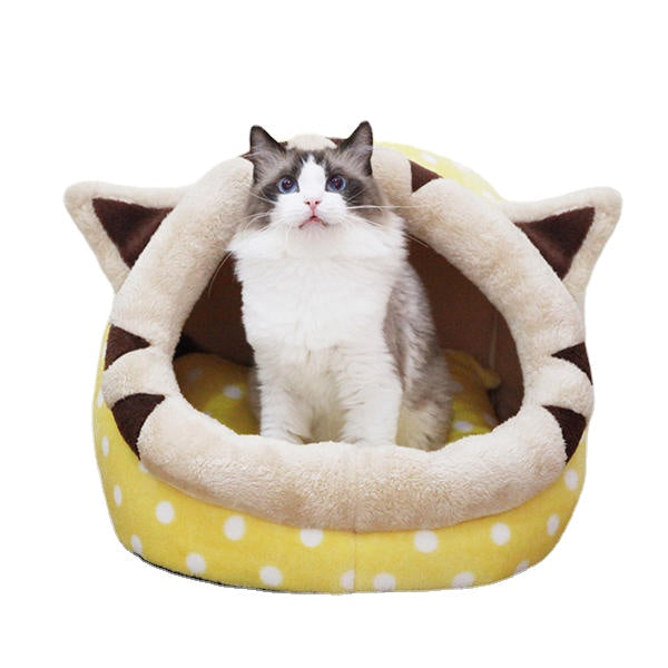 Cute Animal Design Comfortable Indoor House Bed Pet Dog Cat Nests Pad Soft Fleece Bed Image 7