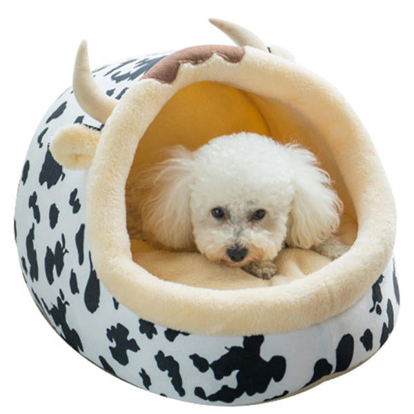 Cute Animal Design Comfortable Indoor House Bed Pet Dog Cat Nests Pad Soft Fleece Bed Image 8