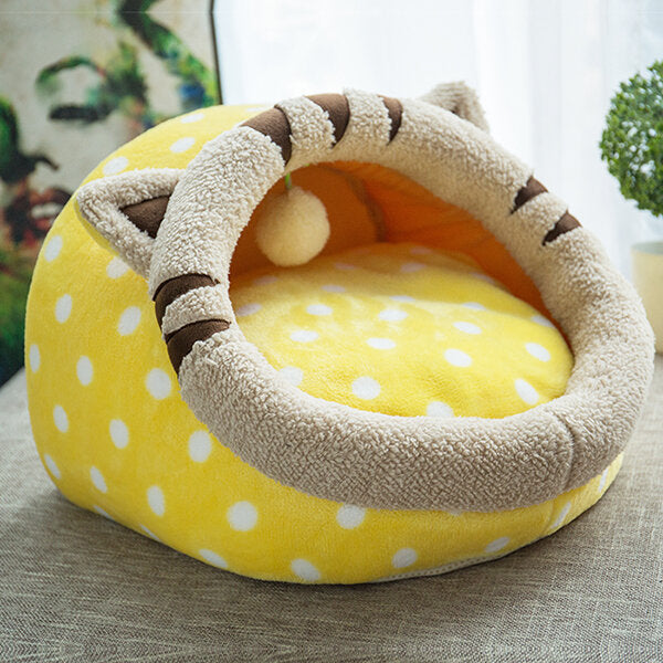 Cute Animal Design Comfortable Indoor House Bed Pet Dog Cat Nests Pad Soft Fleece Bed Image 1