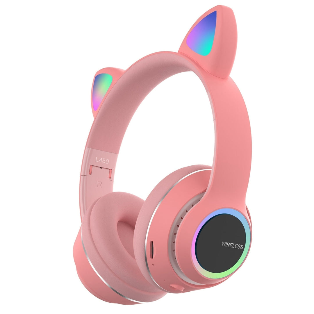 Cute Cat Ear bluetooth Headset Foldable HiFi Music Headphone Supports TF Card FM with Mic Image 7