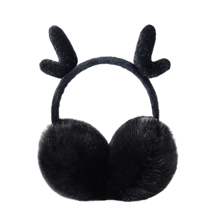 Cute Fashion Antlers Earmuffs Outdoor Winter WarmSoft Plush Earwarmer Adjustable Headband Ears m*** for Women Girls Image 7