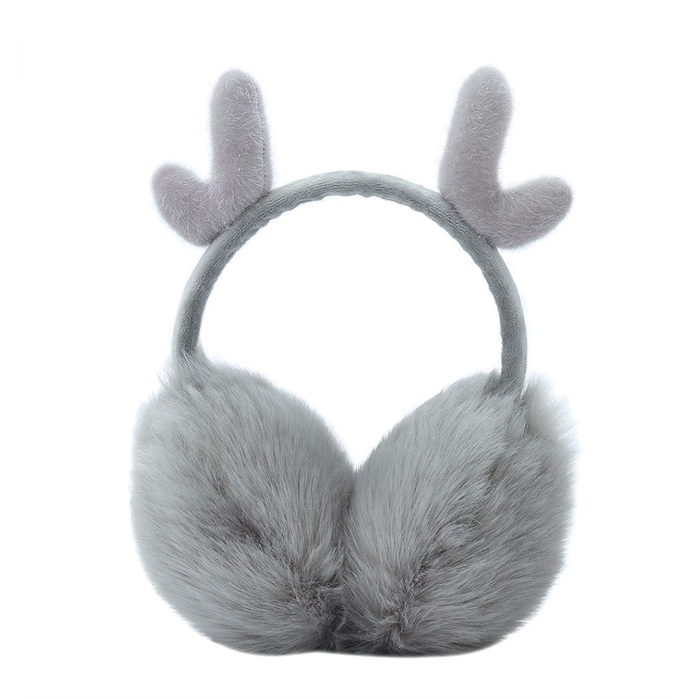 Cute Fashion Antlers Earmuffs Outdoor Winter WarmSoft Plush Earwarmer Adjustable Headband Ears m*** for Women Girls Image 10