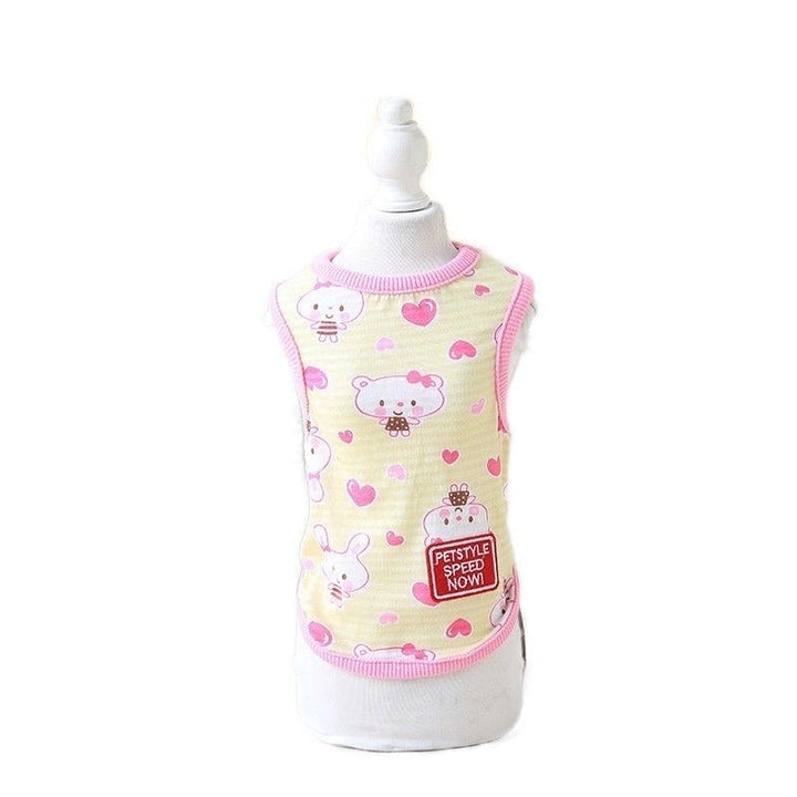 Cute Pet Vest Puppy Dog Cats Clothes for Teddy Poodle Small Dog Pet T-shirt Image 1