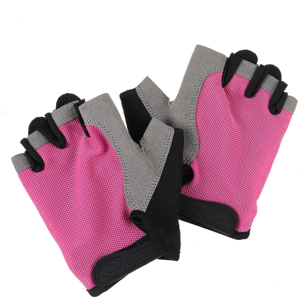 Cycling Fingerless Gloves Women Breathable Anti-Skid Half Finger Gloves Workout Gym Weight Lifting Sport Protective Gear Image 2