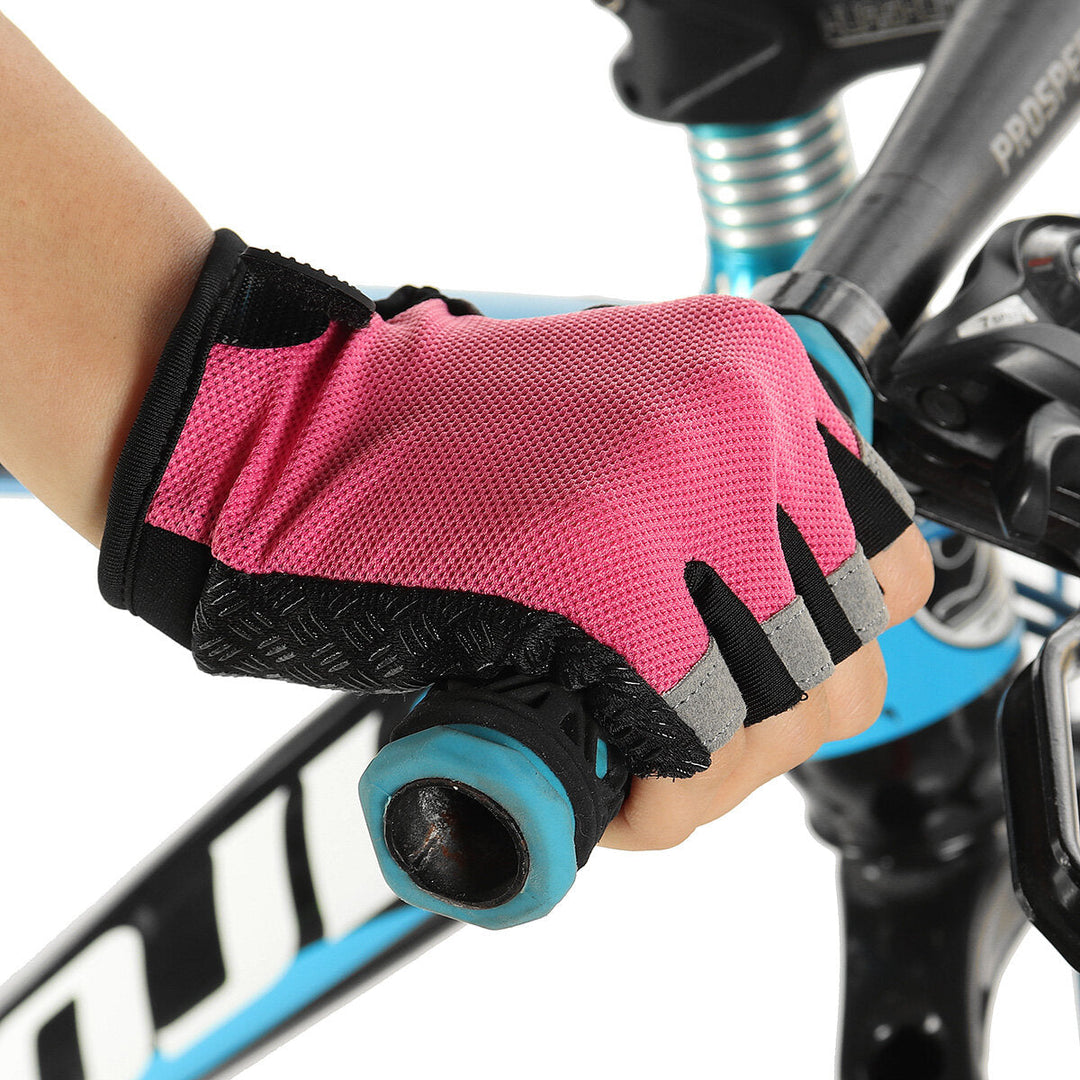 Cycling Fingerless Gloves Women Breathable Anti-Skid Half Finger Gloves Workout Gym Weight Lifting Sport Protective Gear Image 10