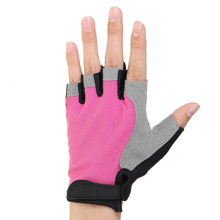 Cycling Fingerless Gloves Women Breathable Anti-Skid Half Finger Gloves Workout Gym Weight Lifting Sport Protective Gear Image 11
