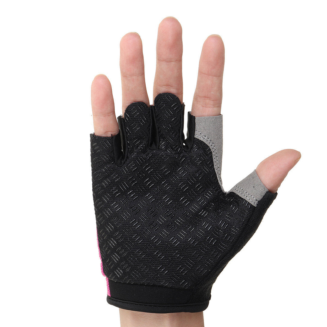 Cycling Fingerless Gloves Women Breathable Anti-Skid Half Finger Gloves Workout Gym Weight Lifting Sport Protective Gear Image 12