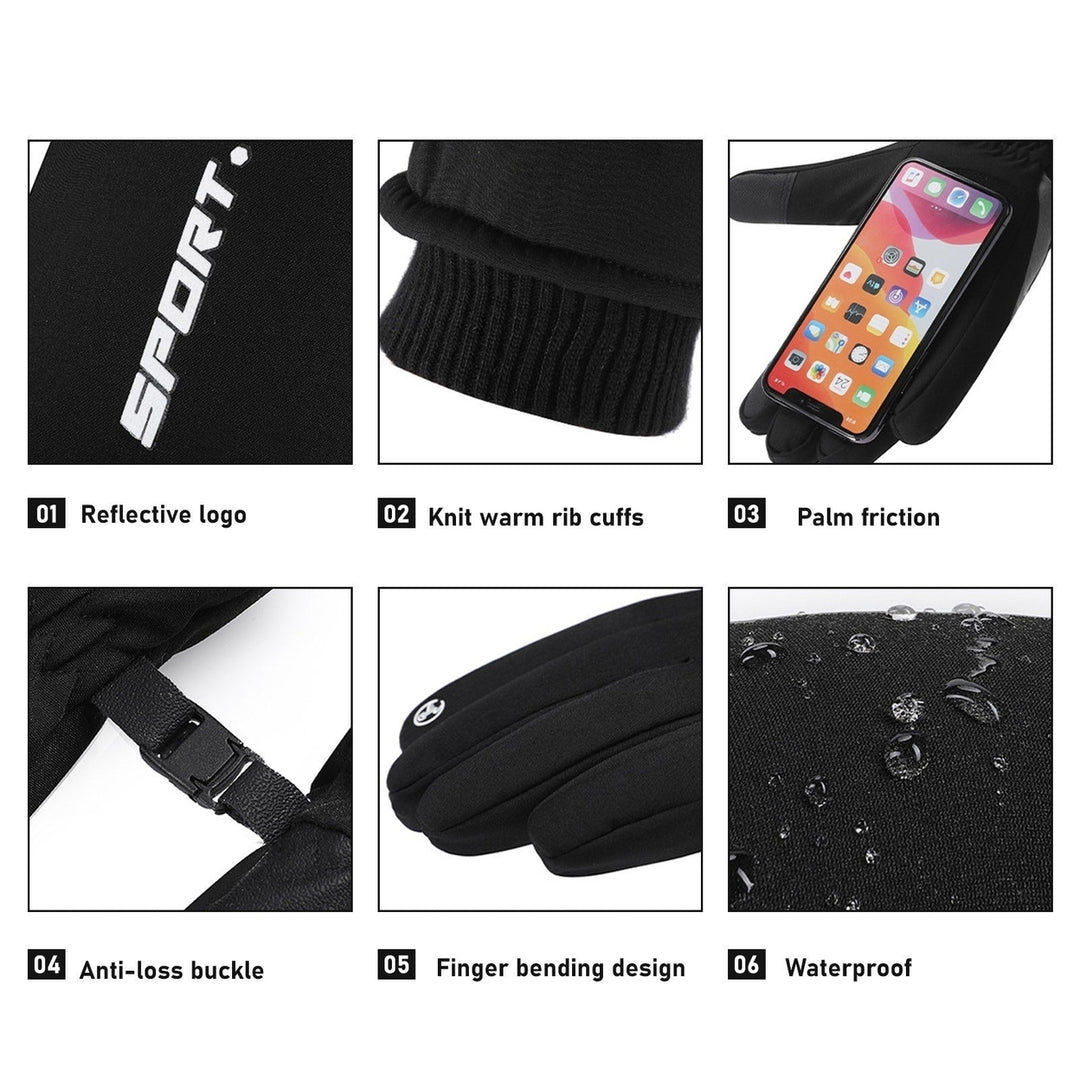 Cycling-Gloves Full Finger Road Bike Thermal Mittens Touchscreen Winter Warm-Gloves Mountain Riding Workout Motorcycle Image 11