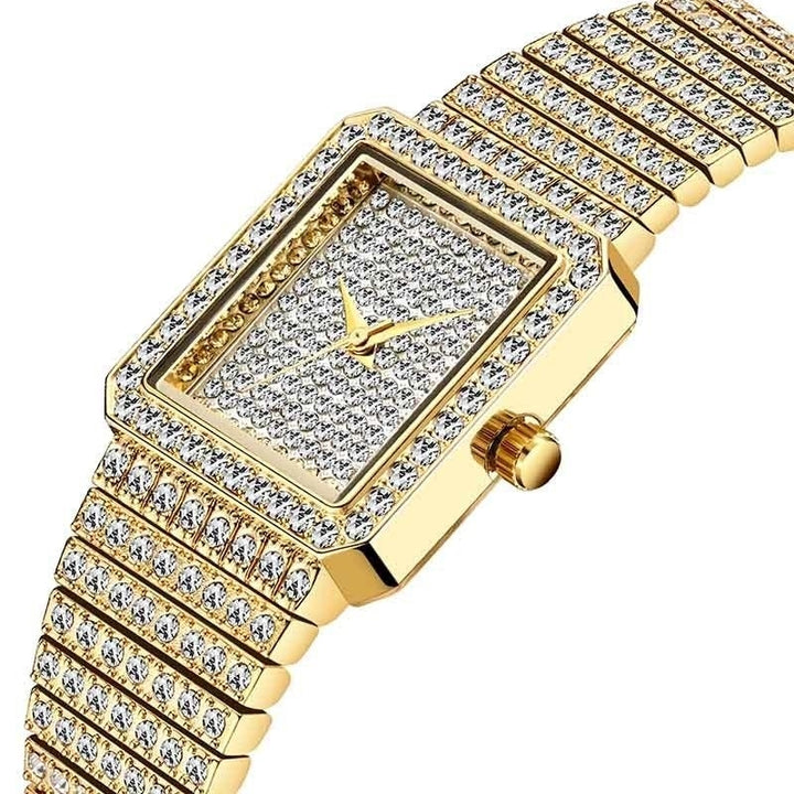 Diamond Watch For Women Luxury Brand Ladies Analog Quartz Unique Movt Image 9