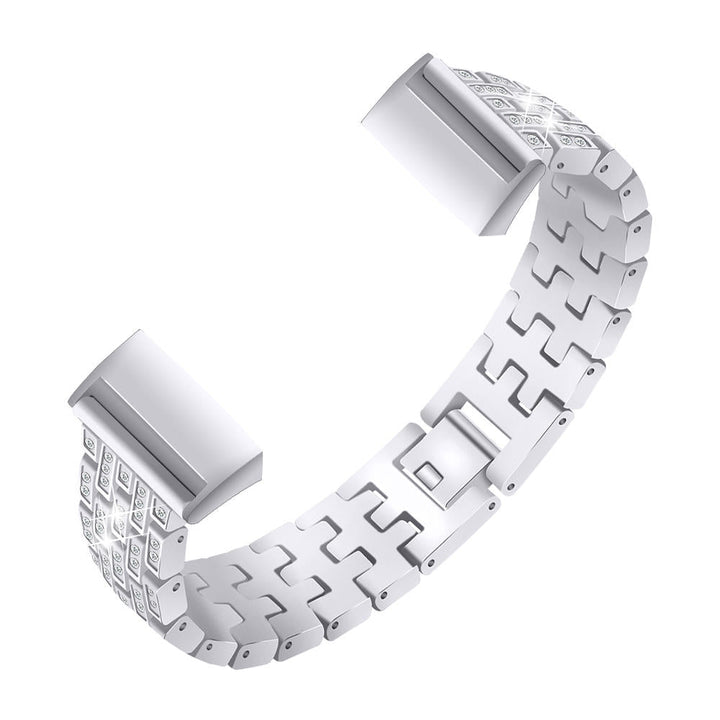 Diamonds Elegant Design Watch Band Full Steel Watch Strap for Fitbit Charge 3 Image 1