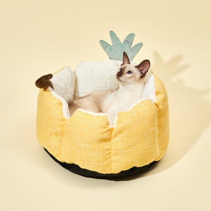 Dog Cat Round Bed Sleeping Bed Plush Pet Bed Kennel Sleeping Cushion Warm Soft Image 2