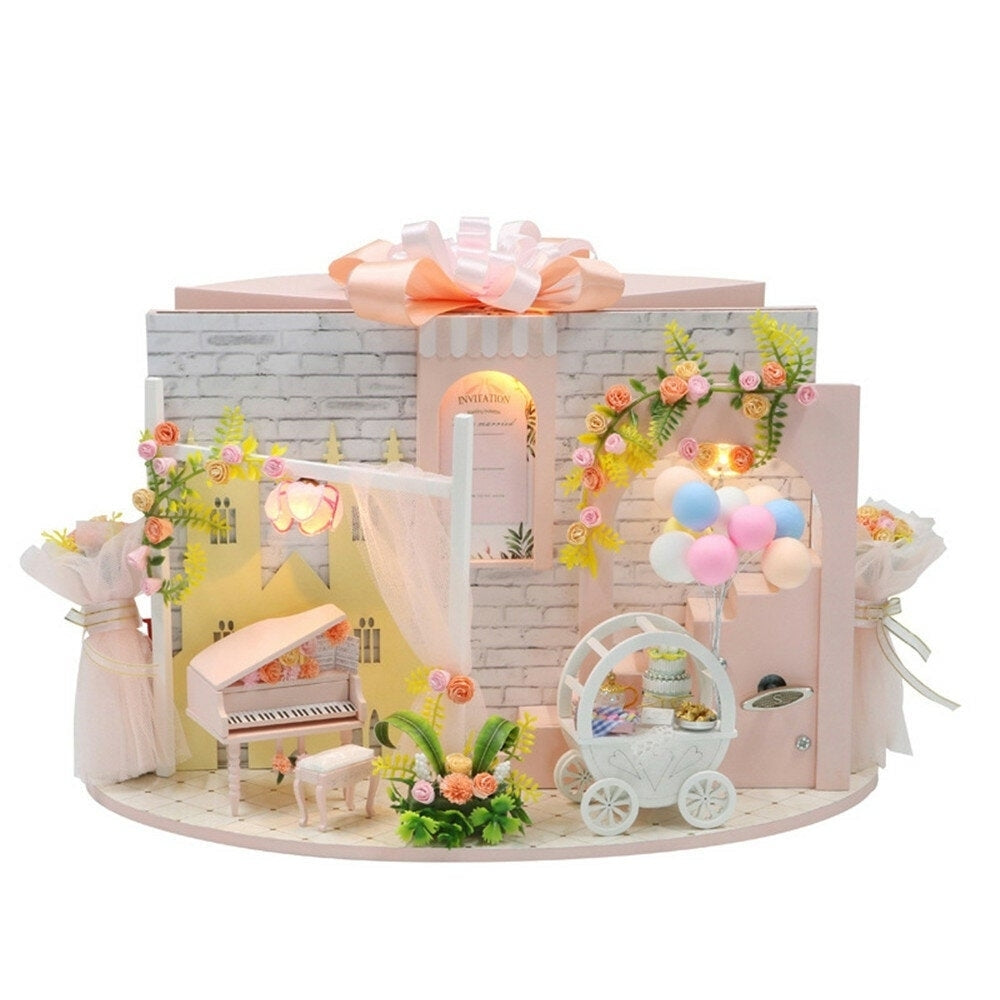 DIY Doll House Creative Valentines Day Birthday Gift Wedding Engagement Scene Bridal Shop Model With Furniture Image 2