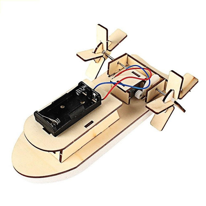 DIY Boat Model Material Set Wood Building Kit 3D Assemble Creative Educational Science Experiment Image 2