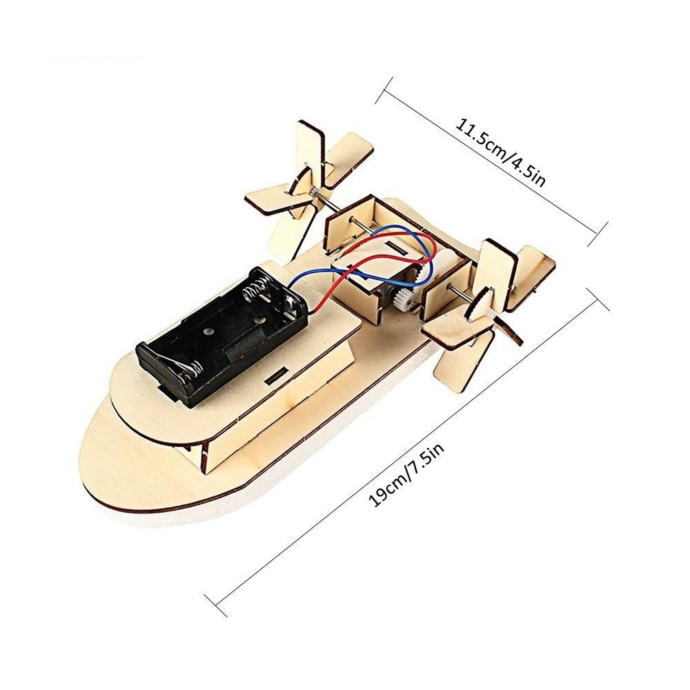 DIY Boat Model Material Set Wood Building Kit 3D Assemble Creative Educational Science Experiment Image 8