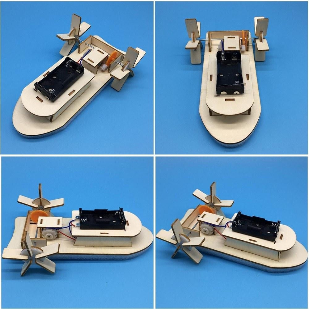 DIY Boat Model Material Set Wood Building Kit 3D Assemble Creative Educational Science Experiment Image 10
