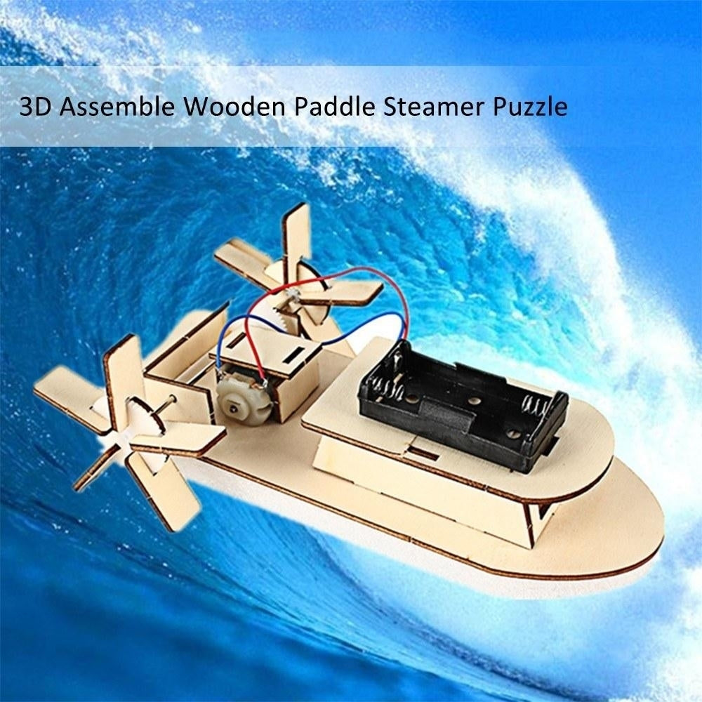 DIY Boat Model Material Set Wood Building Kit 3D Assemble Creative Educational Science Experiment Image 12
