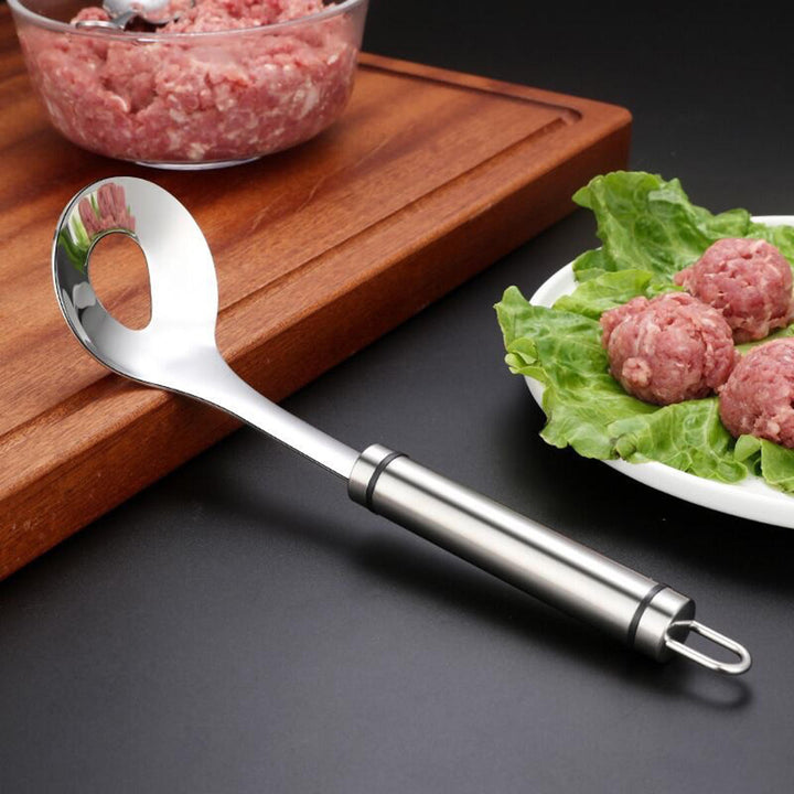 DIY Creative Meat Fish Rice Ball Maker Stainless Steel Kitchen Mold Soup Spoon Gadget Image 4