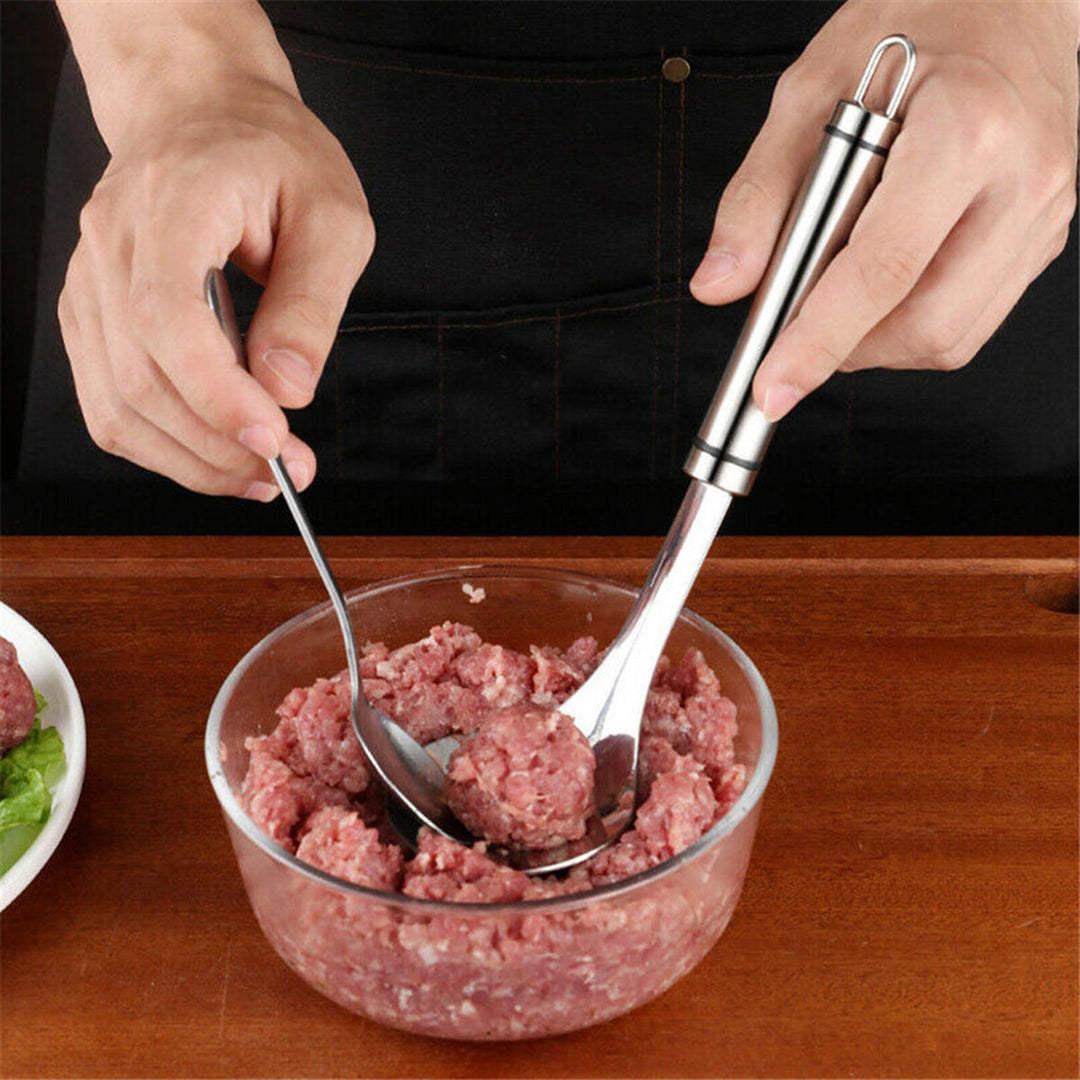 DIY Creative Meat Fish Rice Ball Maker Stainless Steel Kitchen Mold Soup Spoon Gadget Image 9