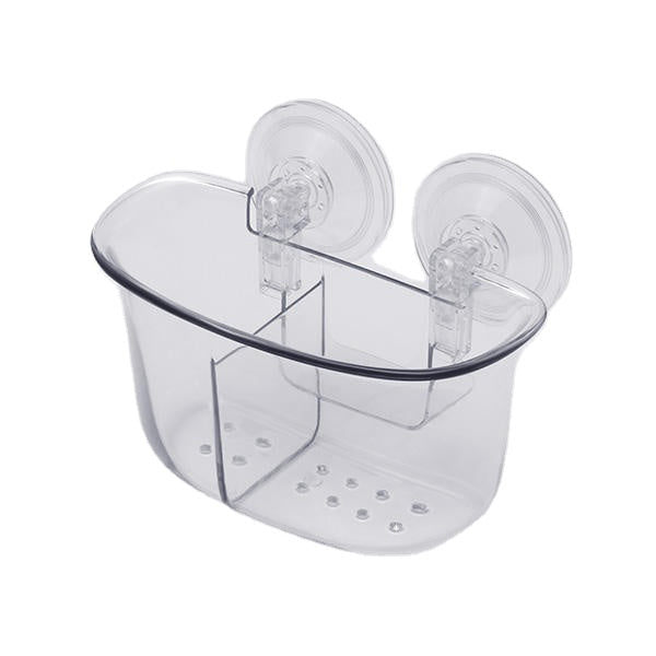Double Strong Vacuum Suction Cup Storage Box Rack Bathroom Shelf Wall Stand Rack Image 2