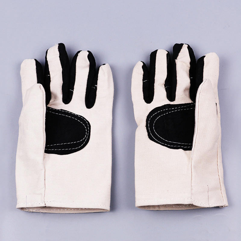 Double Layer Canvas Work Welding Gloves Wearproof Security Labor Protection Gloves Fitness Image 2