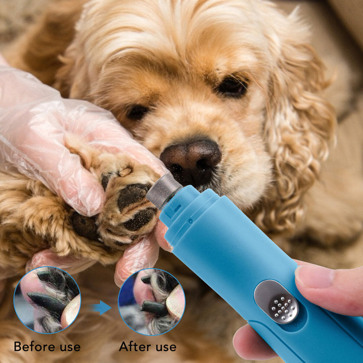 Dog Nail Grinder 3 Ports Rechargeable Low Vibrations Pet Nail Trimmer Image 4