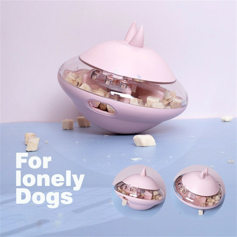 Dog Flying Saucer Design Food Leaking Ball Pet Tumbler Feeding Toy Bite Resistance Relieve Boredom Puzzle Image 3