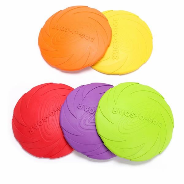 Dog Pet Toys Natural Rubber Flying Catch Toy Pets Toy Soft Training Plate Floating Disc Image 1