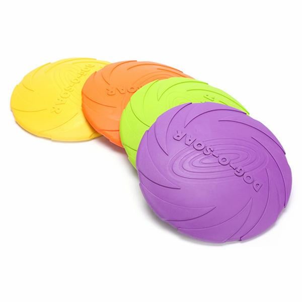 Dog Pet Toys Natural Rubber Flying Catch Toy Pets Toy Soft Training Plate Floating Disc Image 3