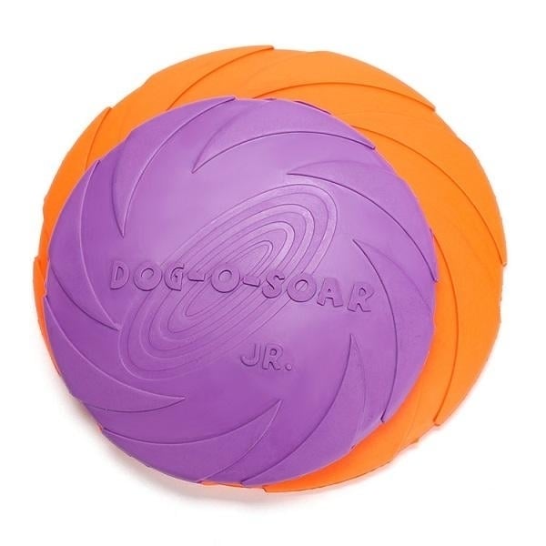 Dog Pet Toys Natural Rubber Flying Catch Toy Pets Toy Soft Training Plate Floating Disc Image 4