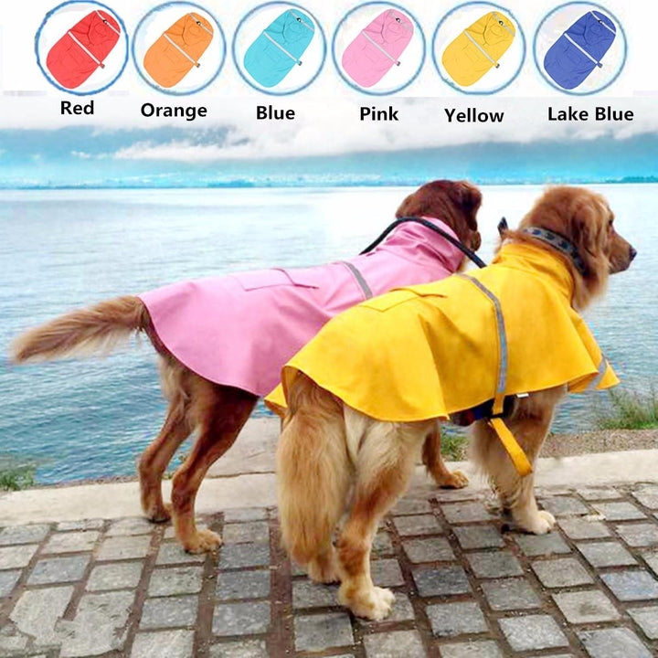 Dog Raincoat Waterproof Outdoor Rain Coat Jacket Coat Fleece Reflective Safe Image 1