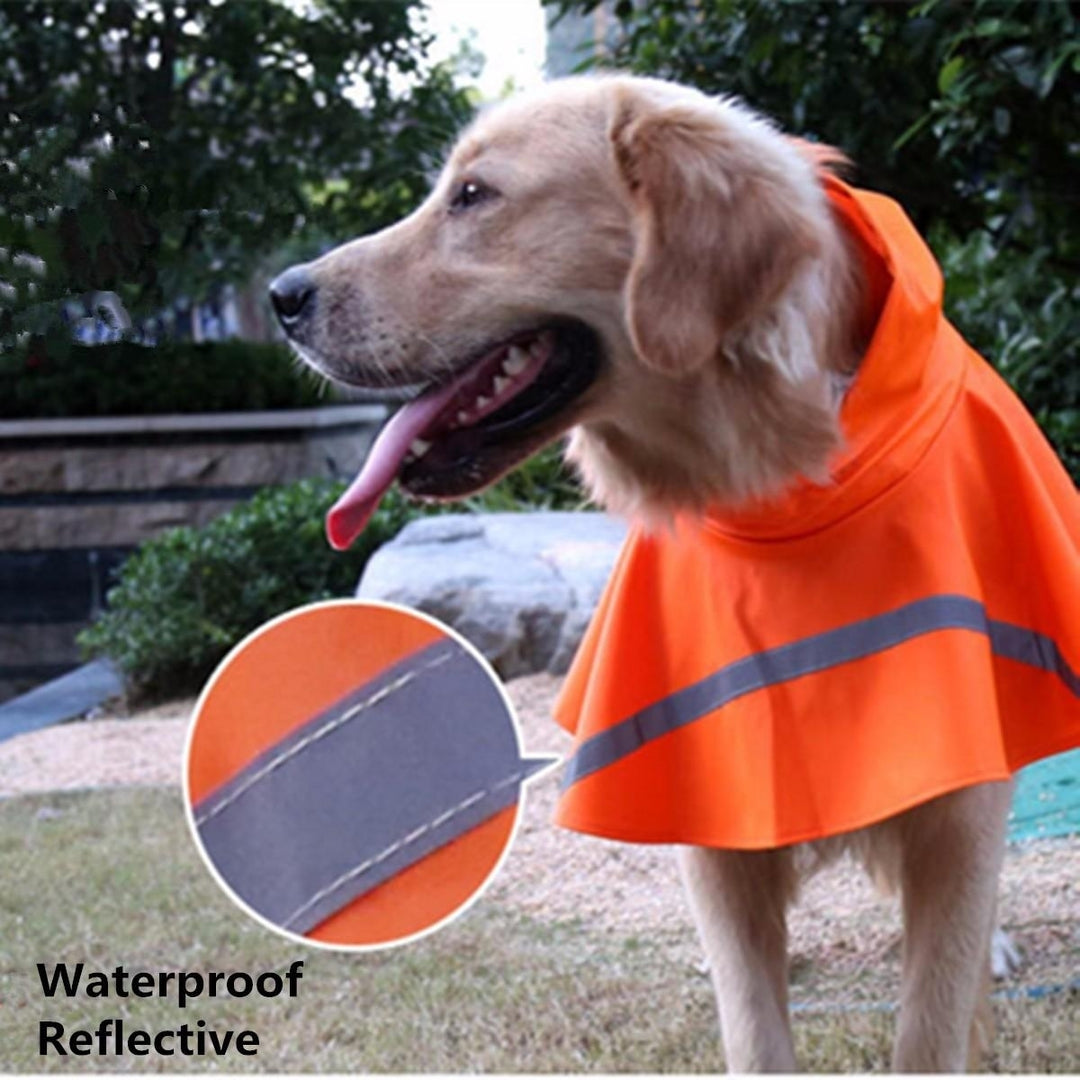 Dog Raincoat Waterproof Outdoor Rain Coat Jacket Coat Fleece Reflective Safe Image 3