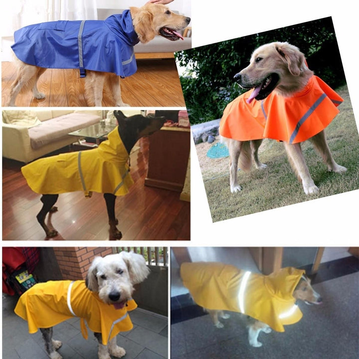 Dog Raincoat Waterproof Outdoor Rain Coat Jacket Coat Fleece Reflective Safe Image 6