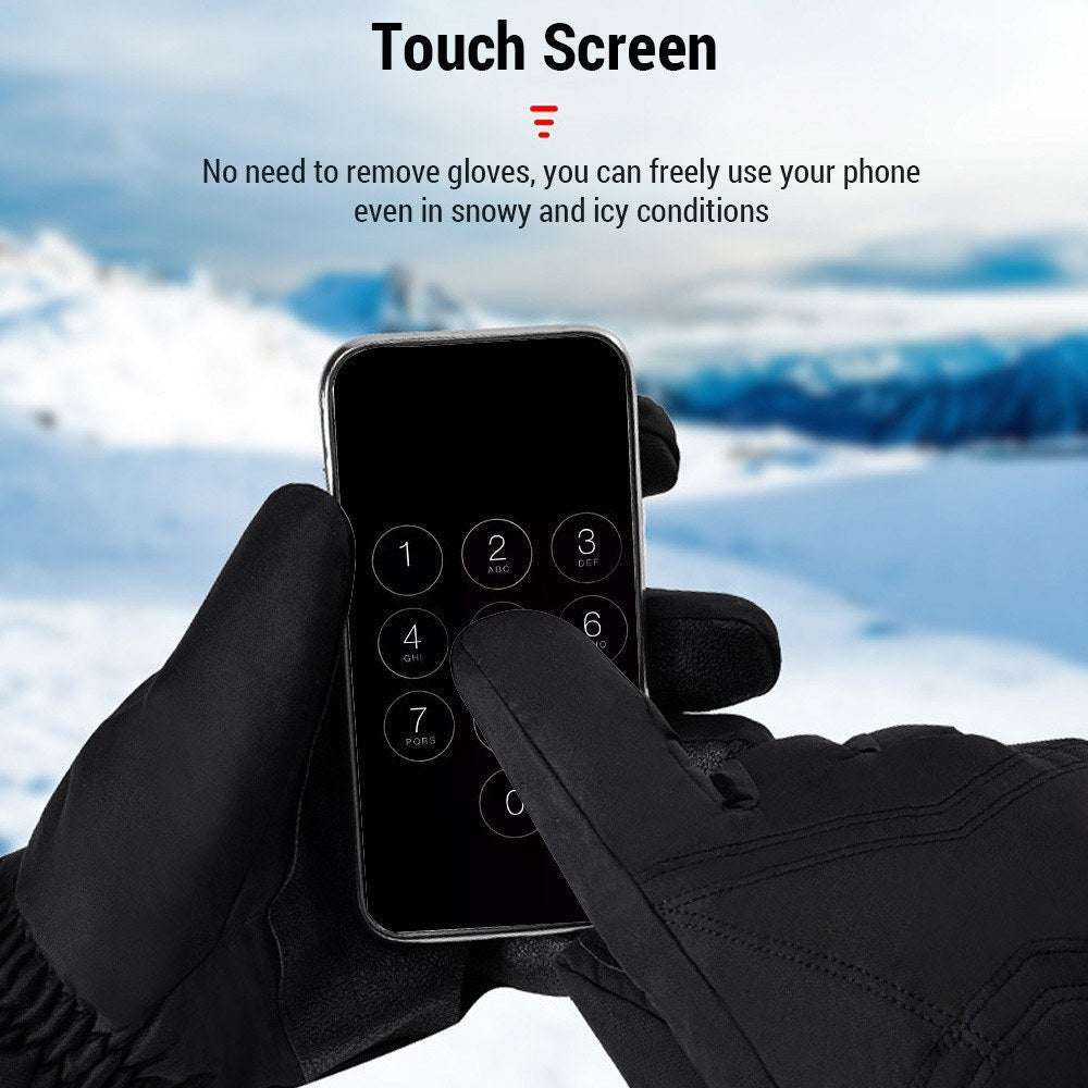 Electric Heated Gloves Waterproof Thermal Mittens Touch Screen Hand Warmer Gloves with Battery Box Image 3