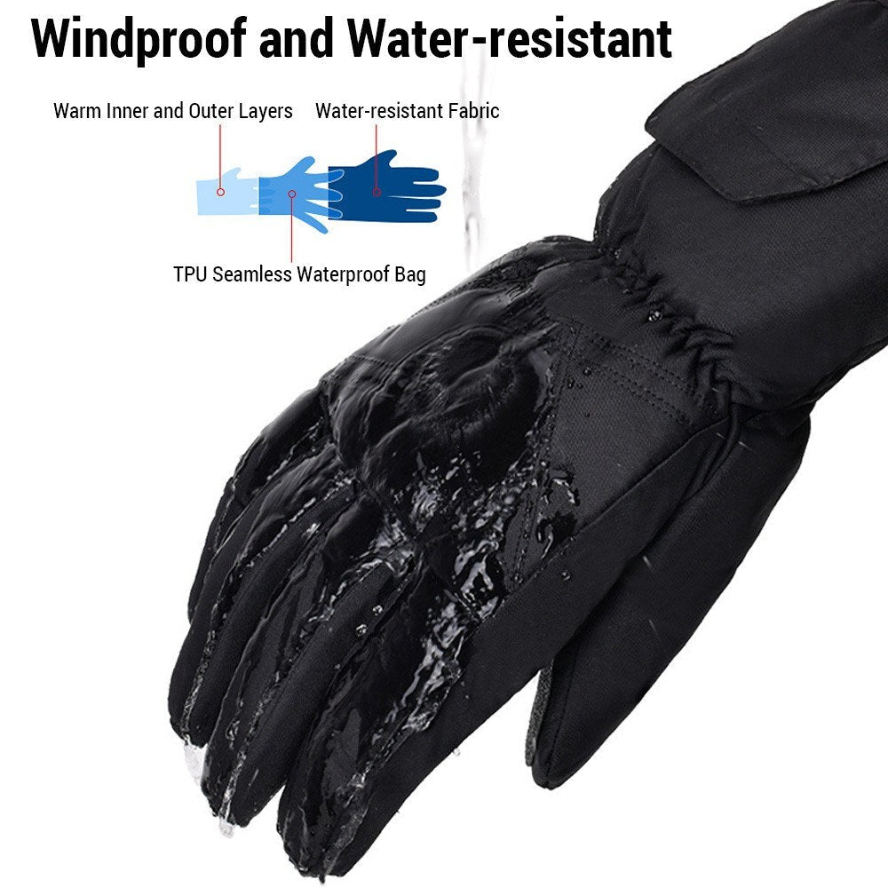 Electric Heated Gloves Waterproof Thermal Mittens Touch Screen Hand Warmer Gloves with Battery Box Image 4