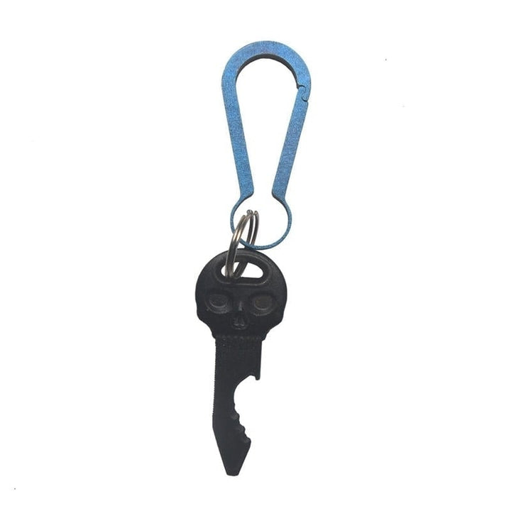 EDC 60mm Blue Quick Release Keychain Titanium Alloy Mini Key Ring DTTT Image 4