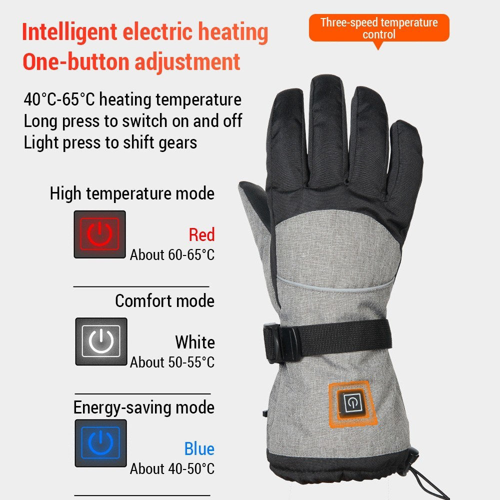 Electric Heated Gloves Waterproof Winter Gloves with 3 Heating Levels for Driving Skiing Hiking Fishing Hunting Image 4